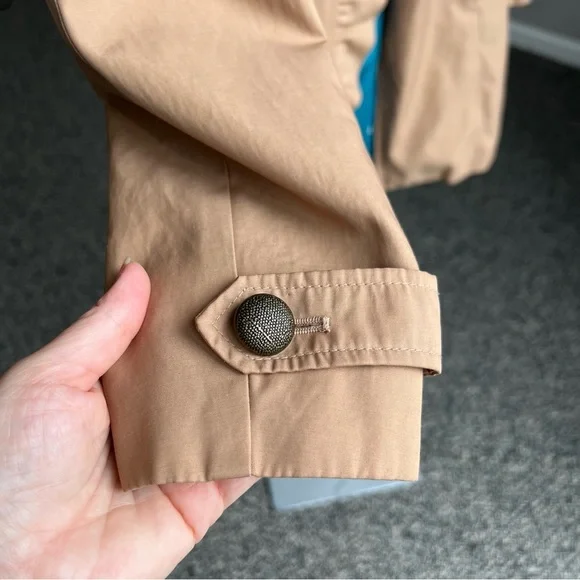 Anthropologie Elevenses Beige Ruffle Trench Coat - Picture 10 of 12